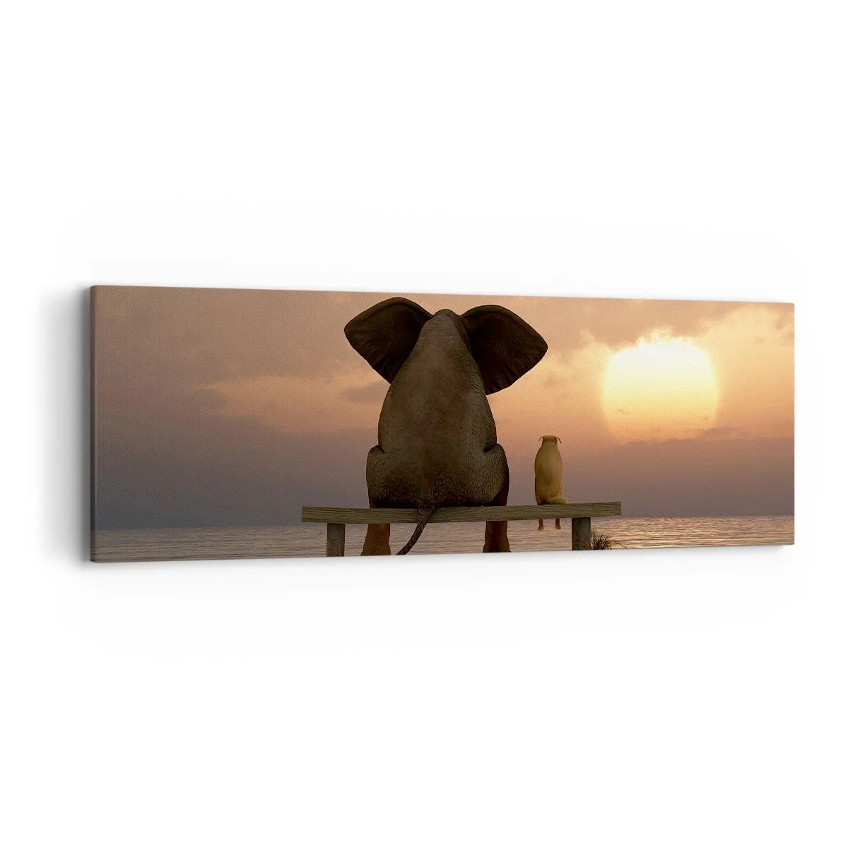 Cuadro sobre lienzo - Impresión de Imagen - Es bueno estar en silencio juntos - 90x30 cm