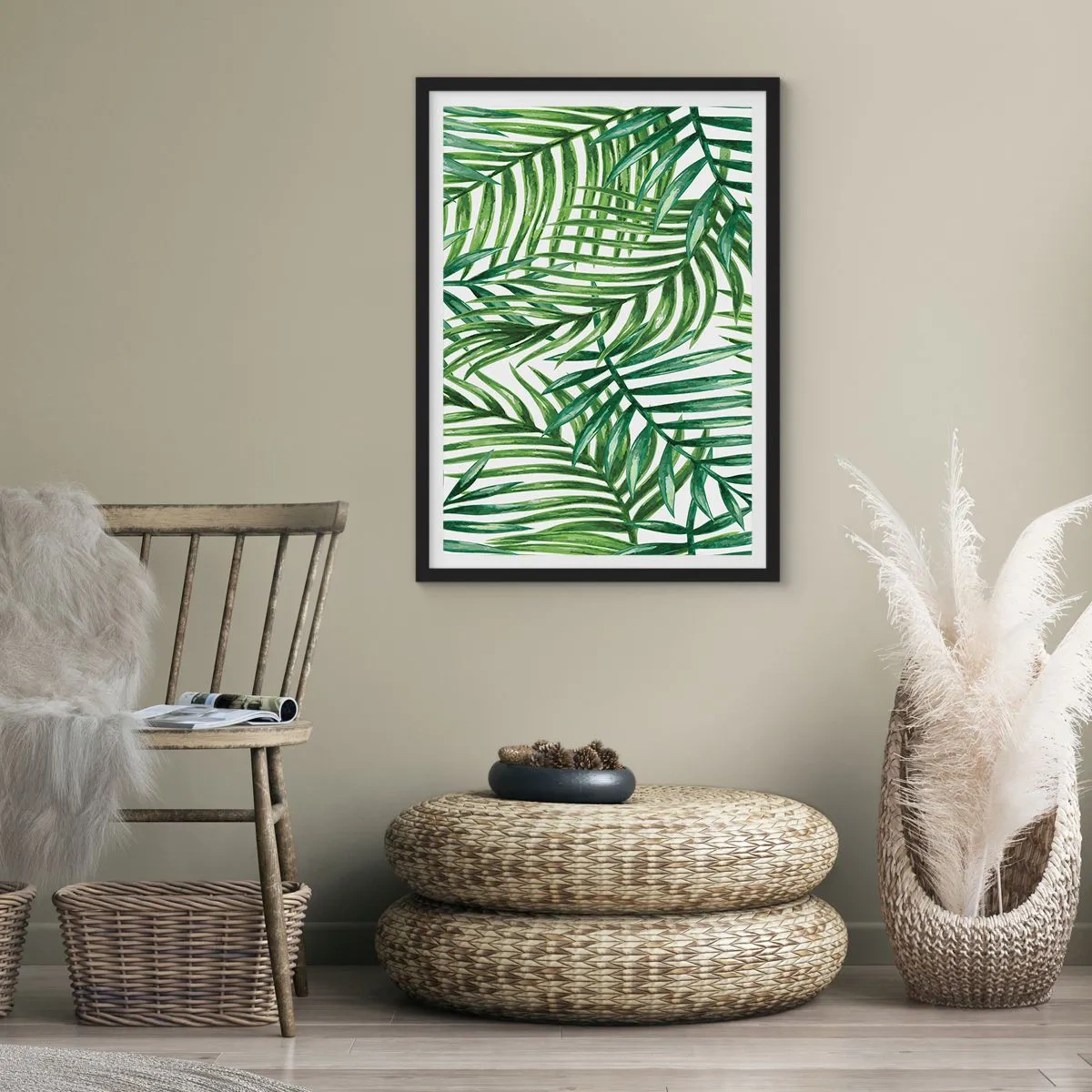 Póster en marco negro - Bajo el verde - 70x100 cm