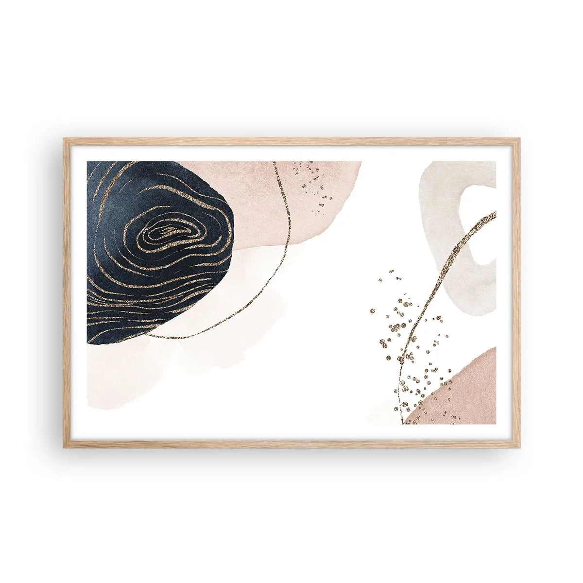 Póster en marco roble claro - Todo fluye - 91x61 cm