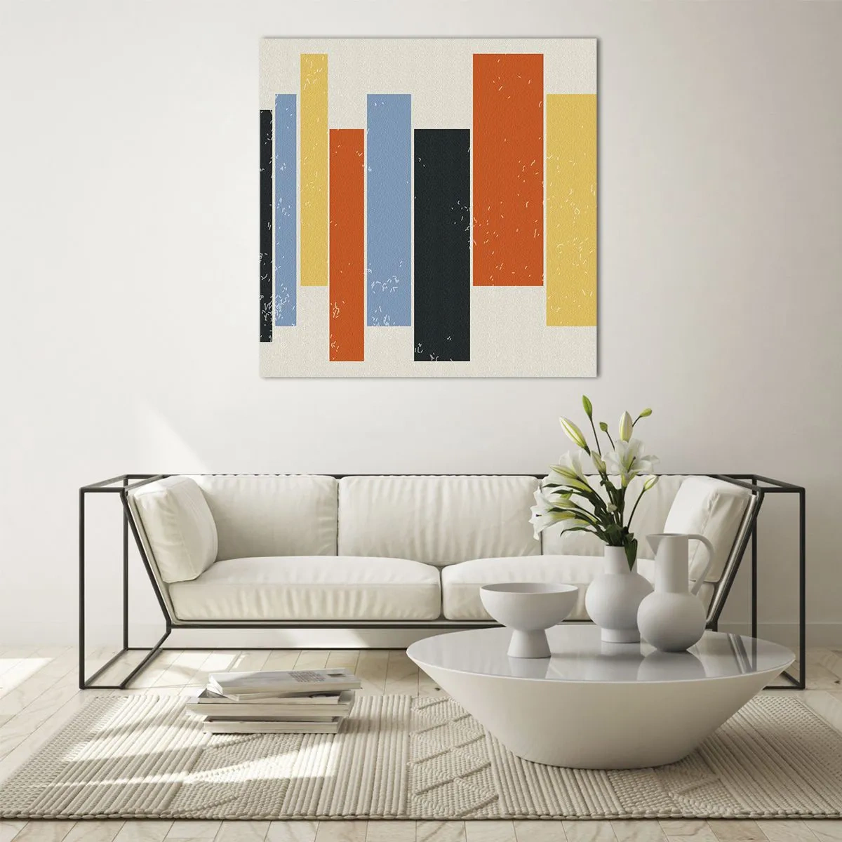 Cuadro sobre vidrio - Impresiones sobre Vidrio - Barras multicolor - 50x50 cm