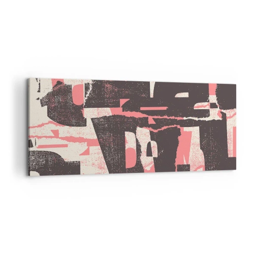 Cuadro sobre lienzo - Impresión de Imagen - Una composición abstracta en tonos rosa y marrón. - 120x50cm - Todo el ajetreo - Decoración de pared moderna para salón y dormitorio ARTTOR