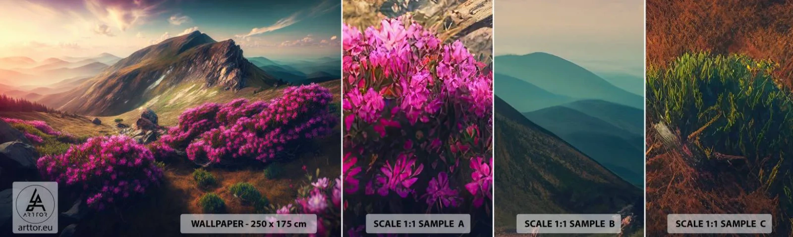 Muestra De Fotomural Standard Eco - Verano en las montañas - Paisaje, Naturaleza, Montañas - 100x30 cm