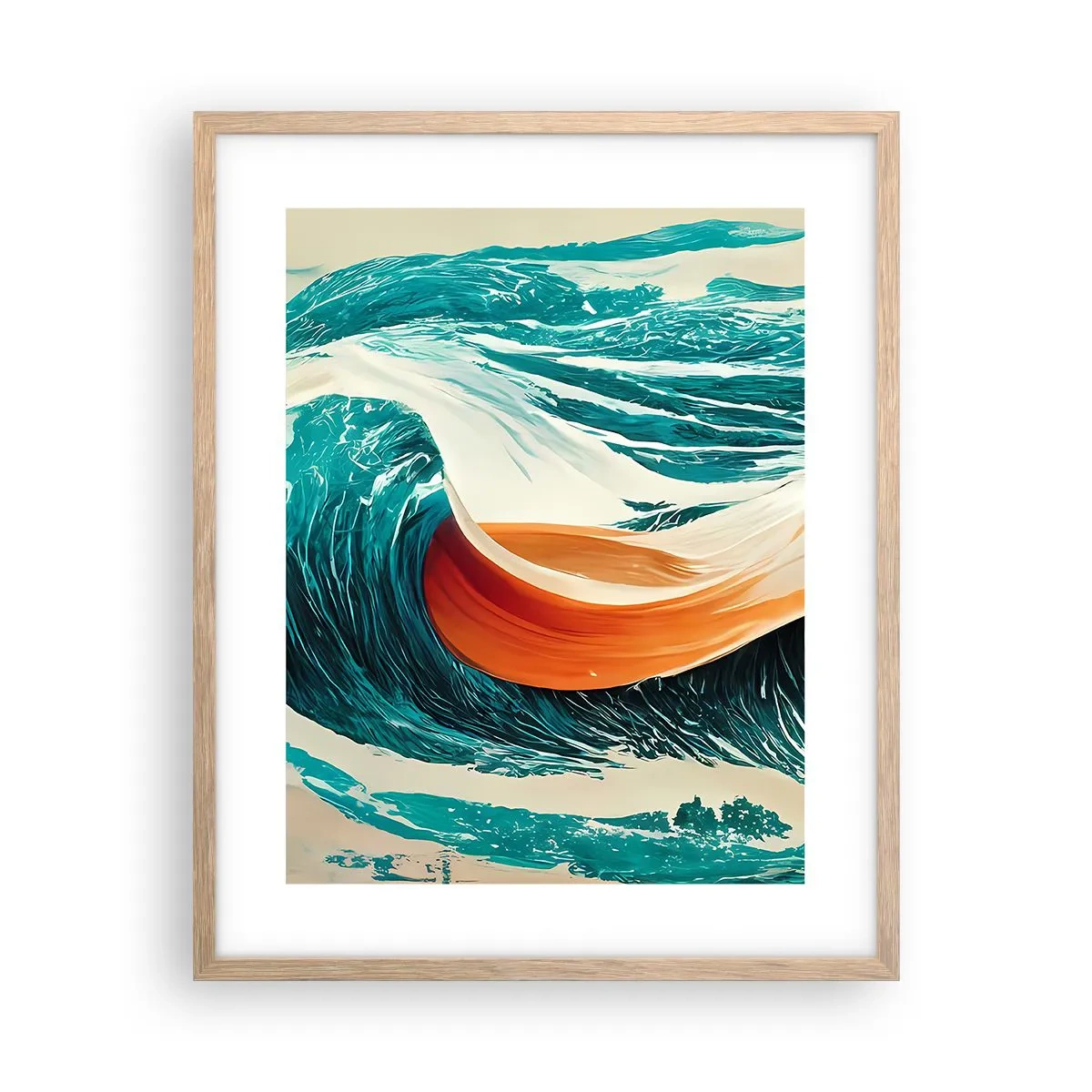 Póster en marco roble claro - El sueño de un surfista - 40x50 cm