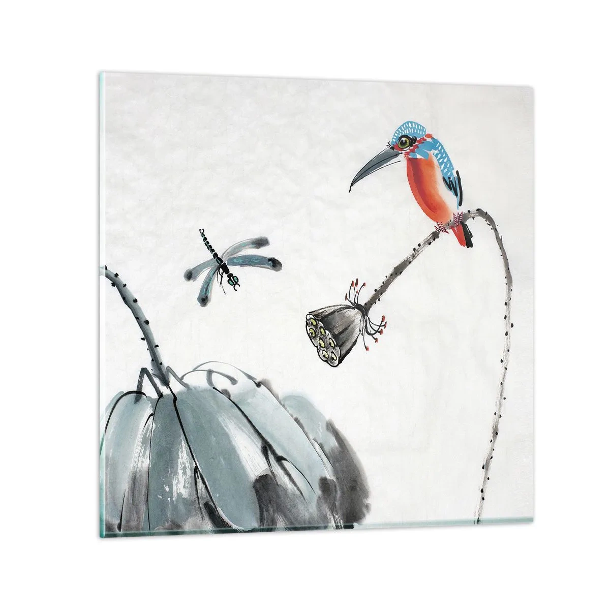 Cuadro sobre vidrio - Impresiones sobre Vidrio - La vida de la pradera - 50x50 cm