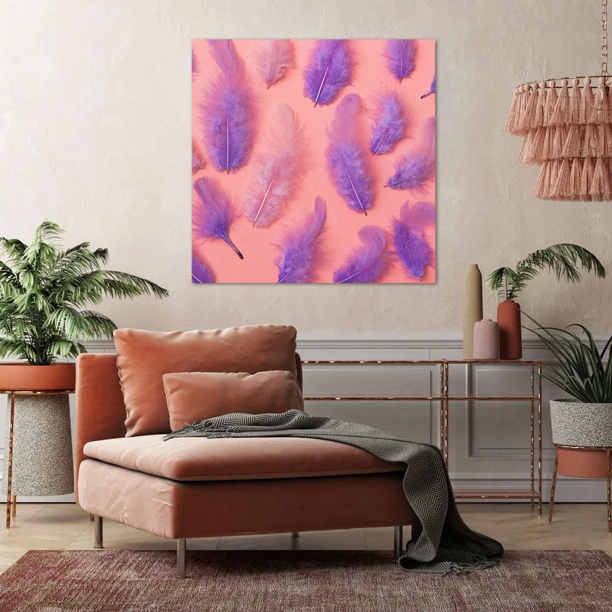 Cuadro sobre lienzo - Impresión de Imagen - Un pájaro lila del deseo - 50x50 cm