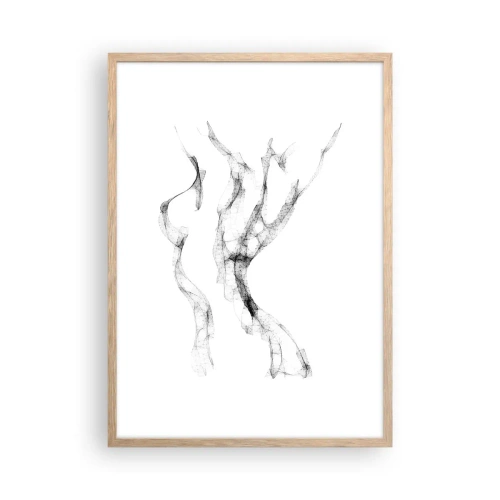 Póster en marco roble claro - Hermosa y fuerte - 50x70 cm