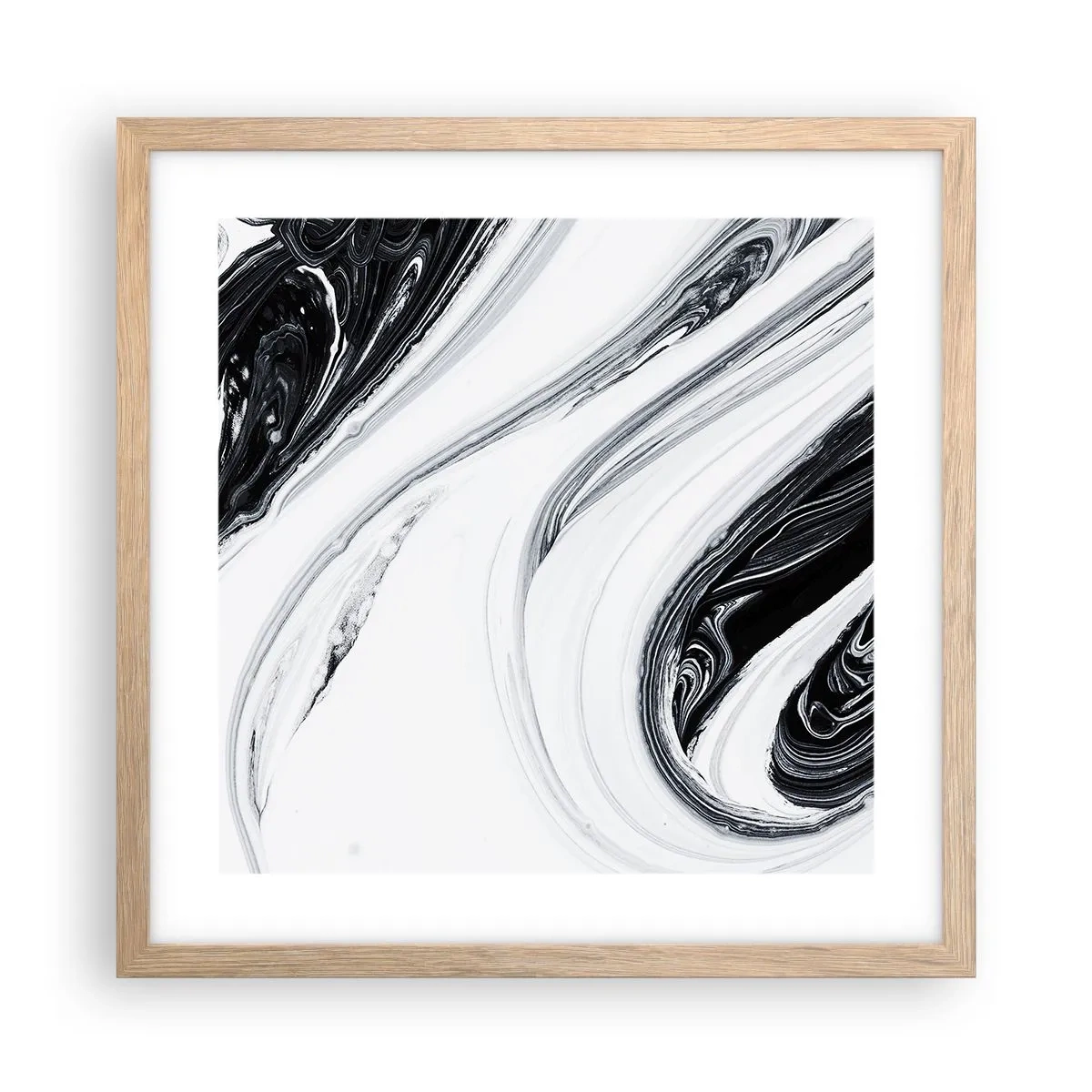 Póster en marco roble claro - Combinando opuestos - 40x40 cm