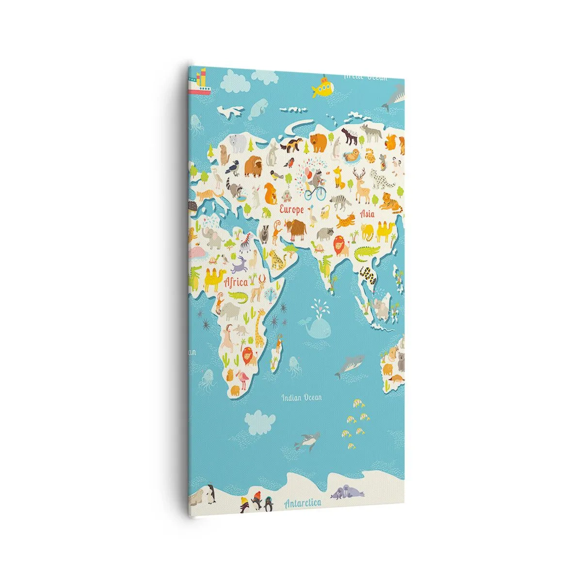 Cuadro sobre lienzo - Impresión de Imagen - Amamos al mundo entero - 65x120 cm