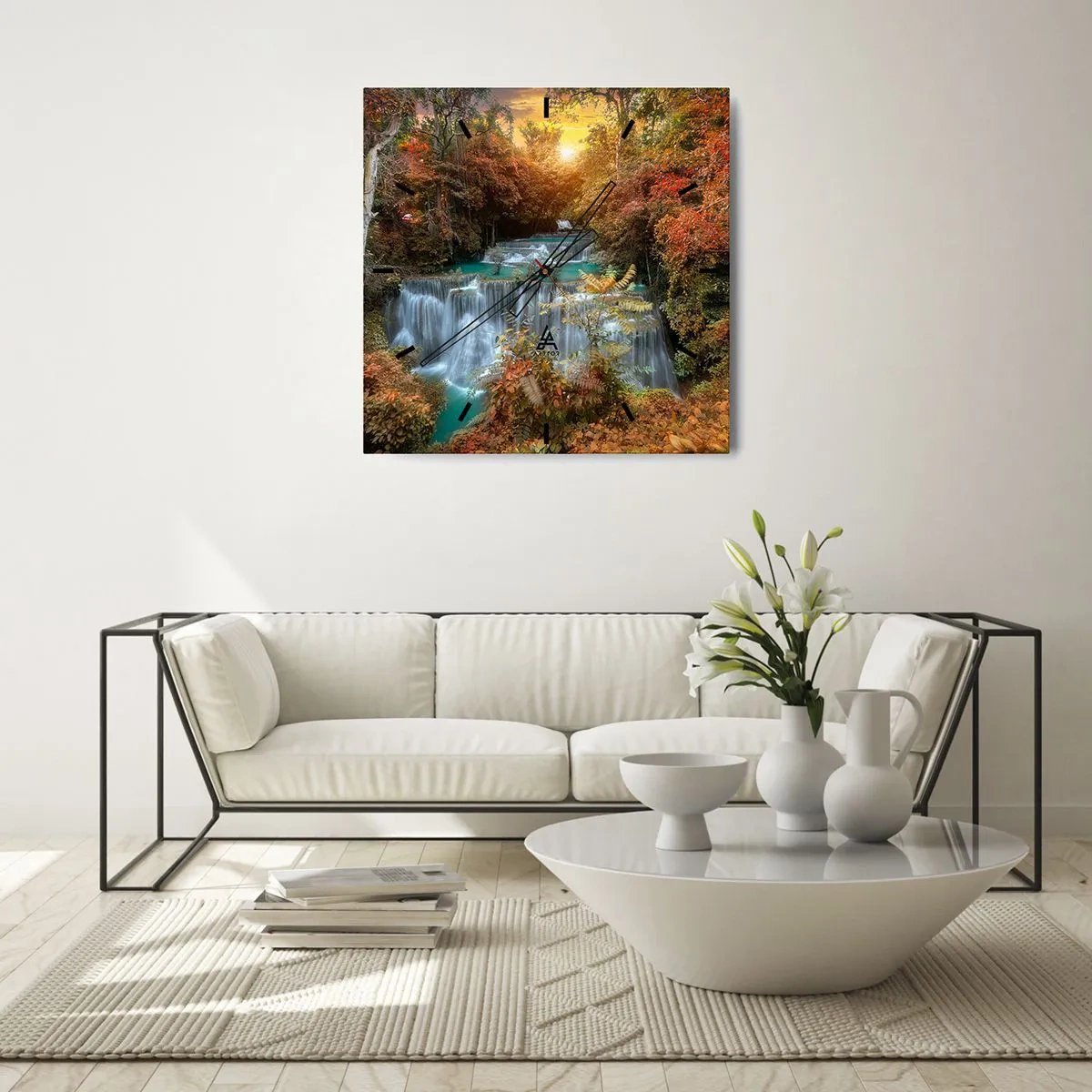 Reloj de pared - Reloj de vidrio - El tesoro escondido del bosque - 40x40 cm