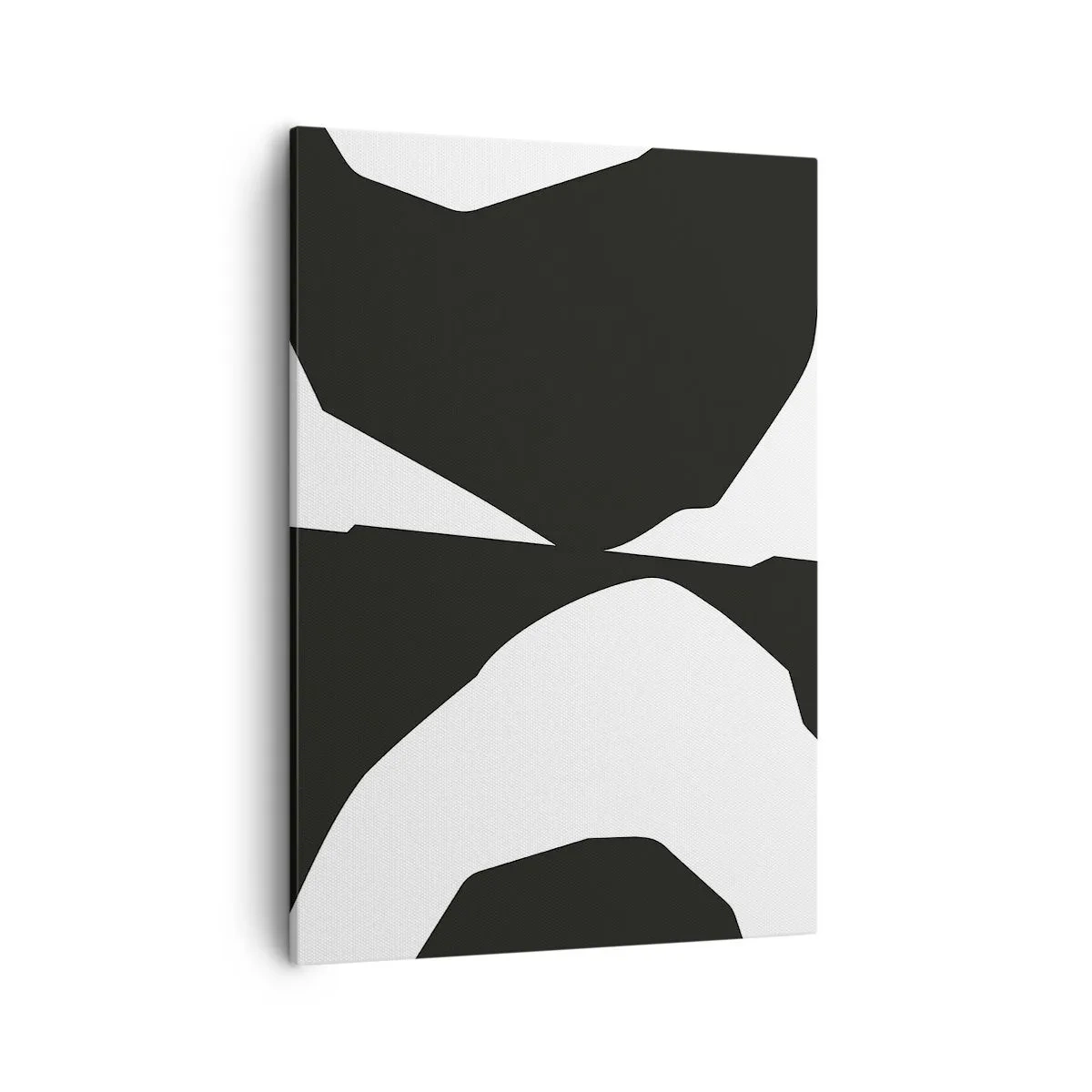 Cuadro sobre lienzo - Impresión de Imagen - Patrón de contraste abstracto en blanco y negro - 50x70cm - Positivo-negativo - Decoración de pared moderna para salón y dormitorio ARTTOR