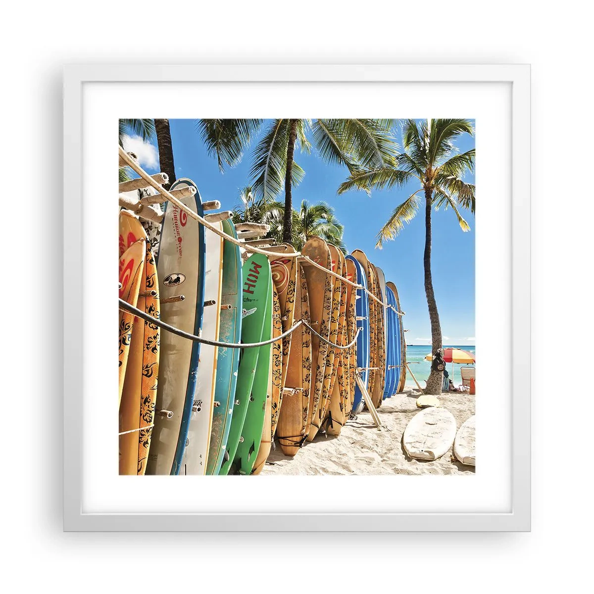 Póster en marco blanco - Diversión soleada - 40x40 cm