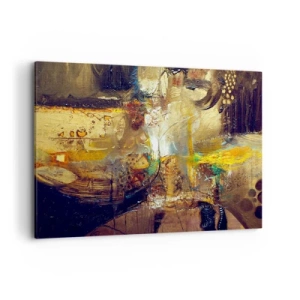 Cuadro sobre lienzo - Impresión de Imagen - Naturaleza muerta abstracta en colores cálidos - 120x80cm - Frío, templado, caliente - Decoración de pared moderna para salón y dormitorio ARTTOR