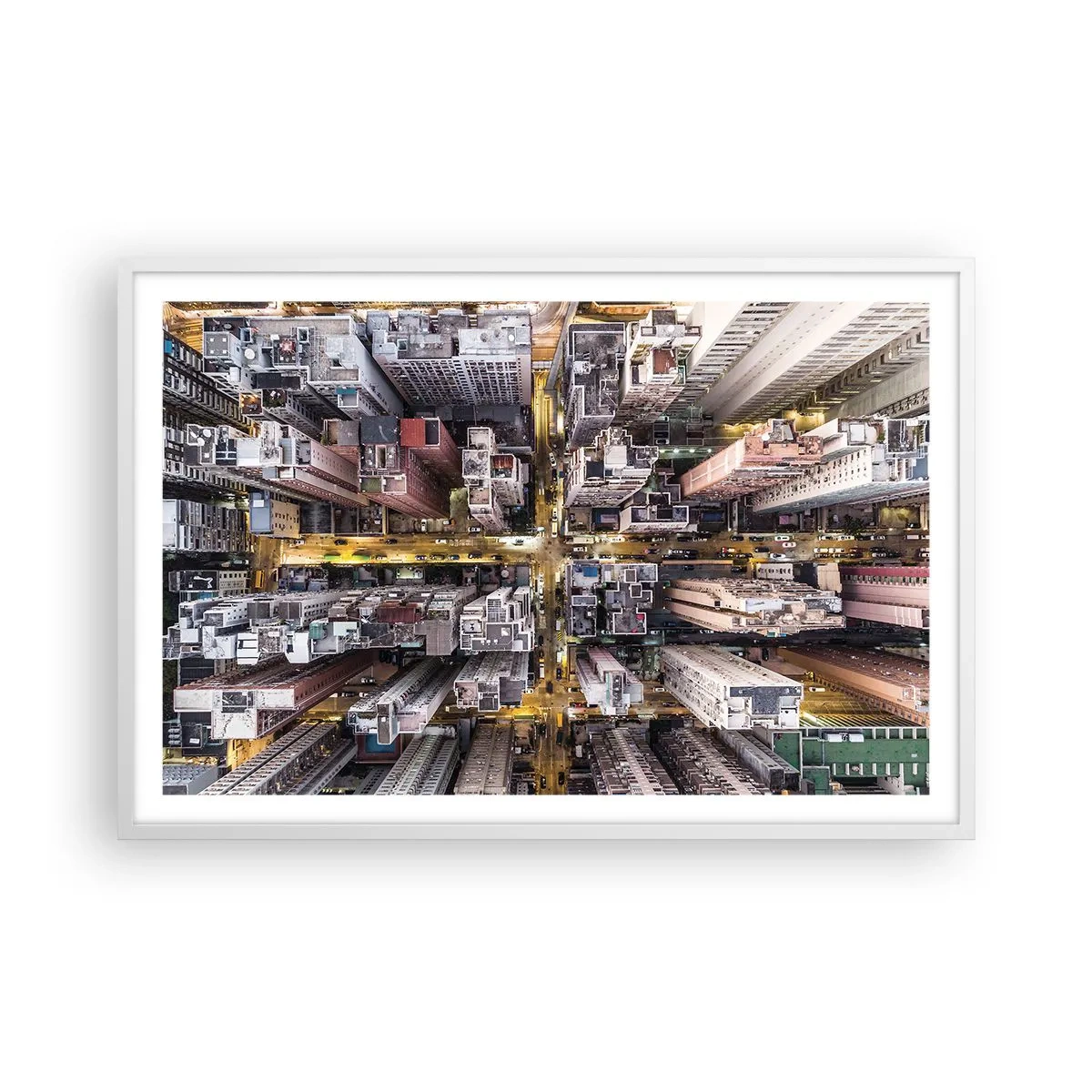 Póster en marco blanco - Saludos desde Hong Kong - 91x61 cm