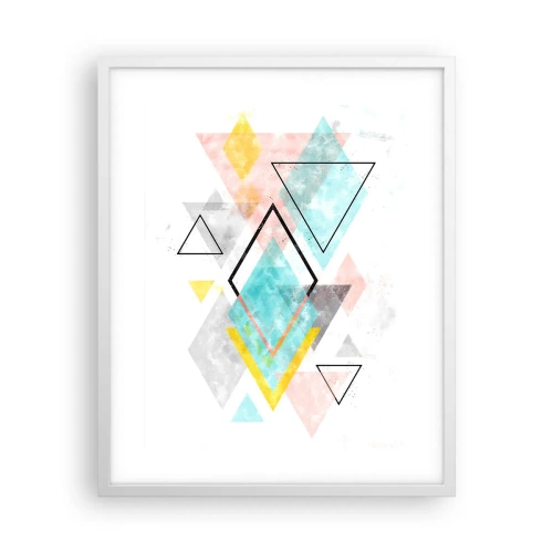 Póster en marco blanco - Un juego geométrico - 40x50 cm