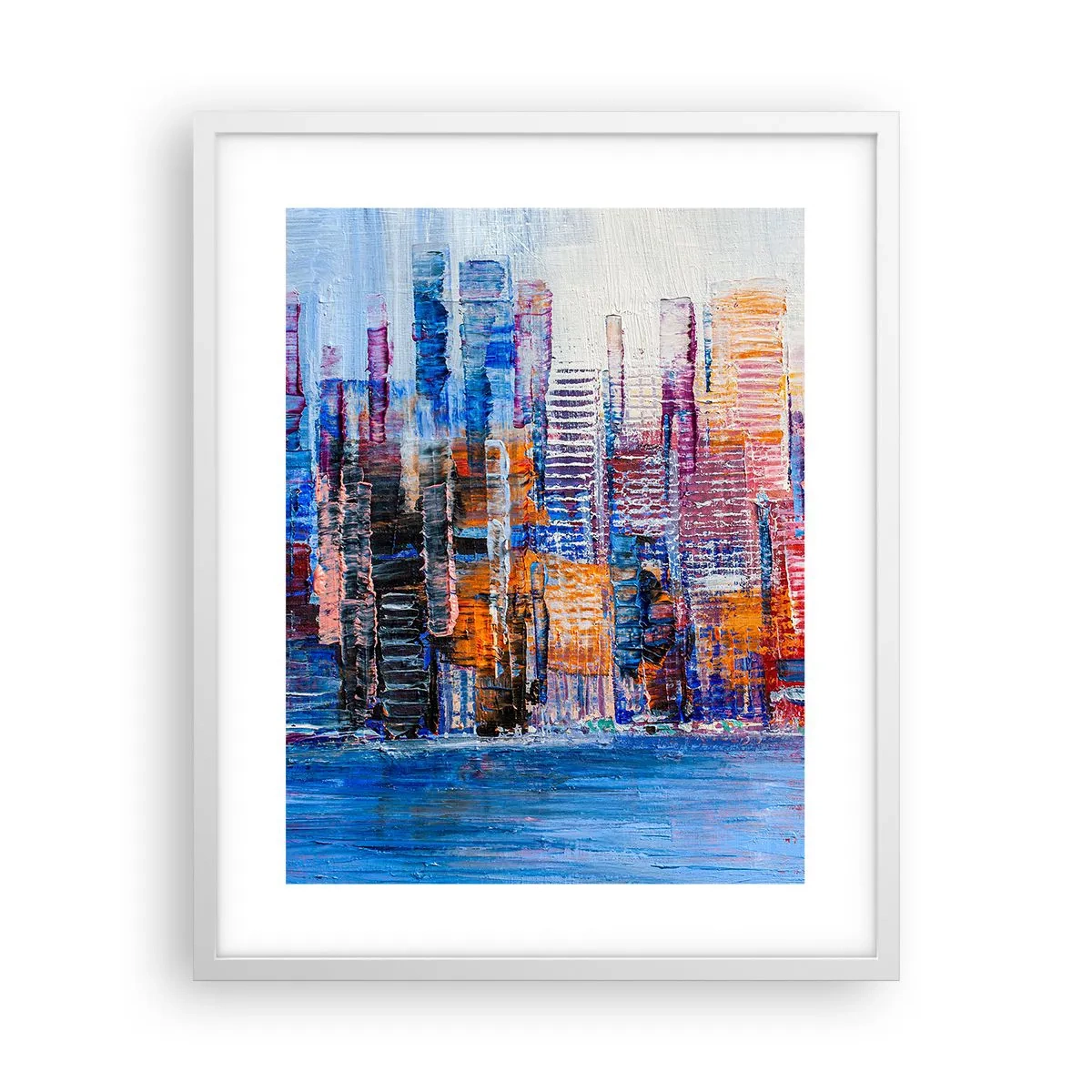 Póster en marco blanco - Una metrópoli alegre - 40x50 cm