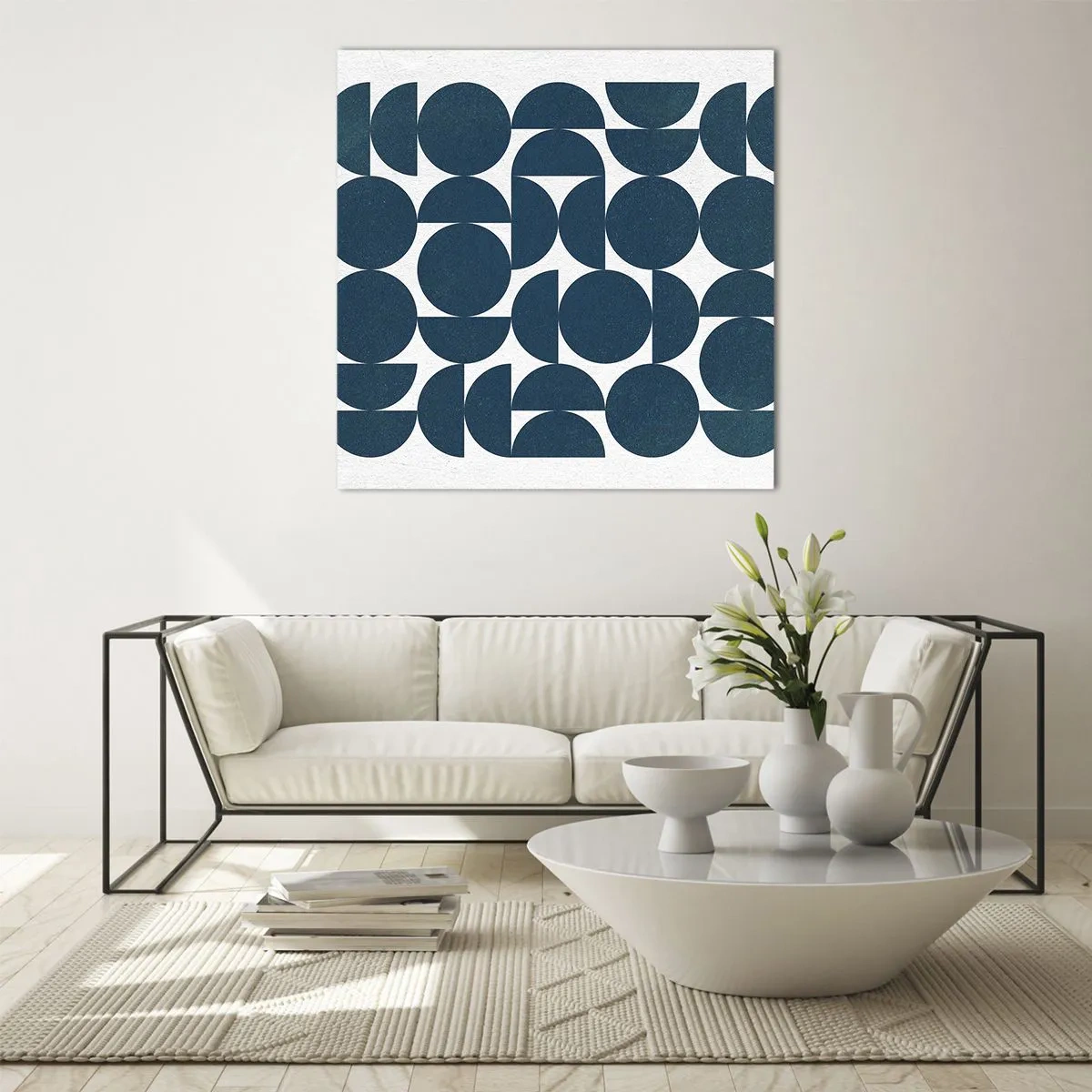 Cuadro sobre vidrio - Impresiones sobre Vidrio - Círculos y semicírculos - 40x40 cm