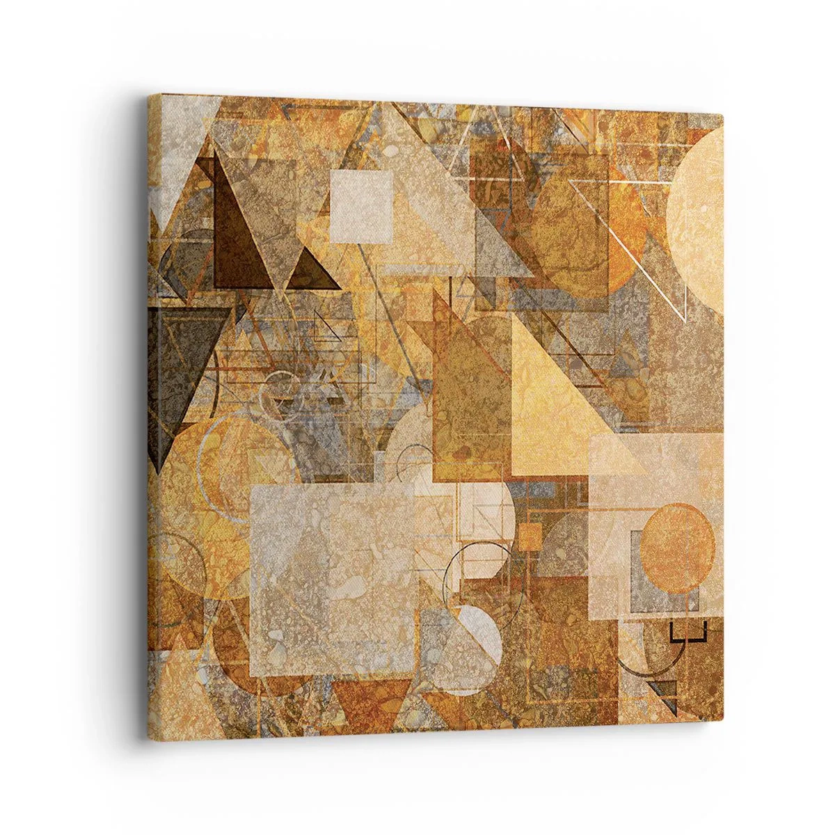 Cuadro sobre lienzo - Impresión de Imagen - Estudio cubista en bronce - 30x30 cm