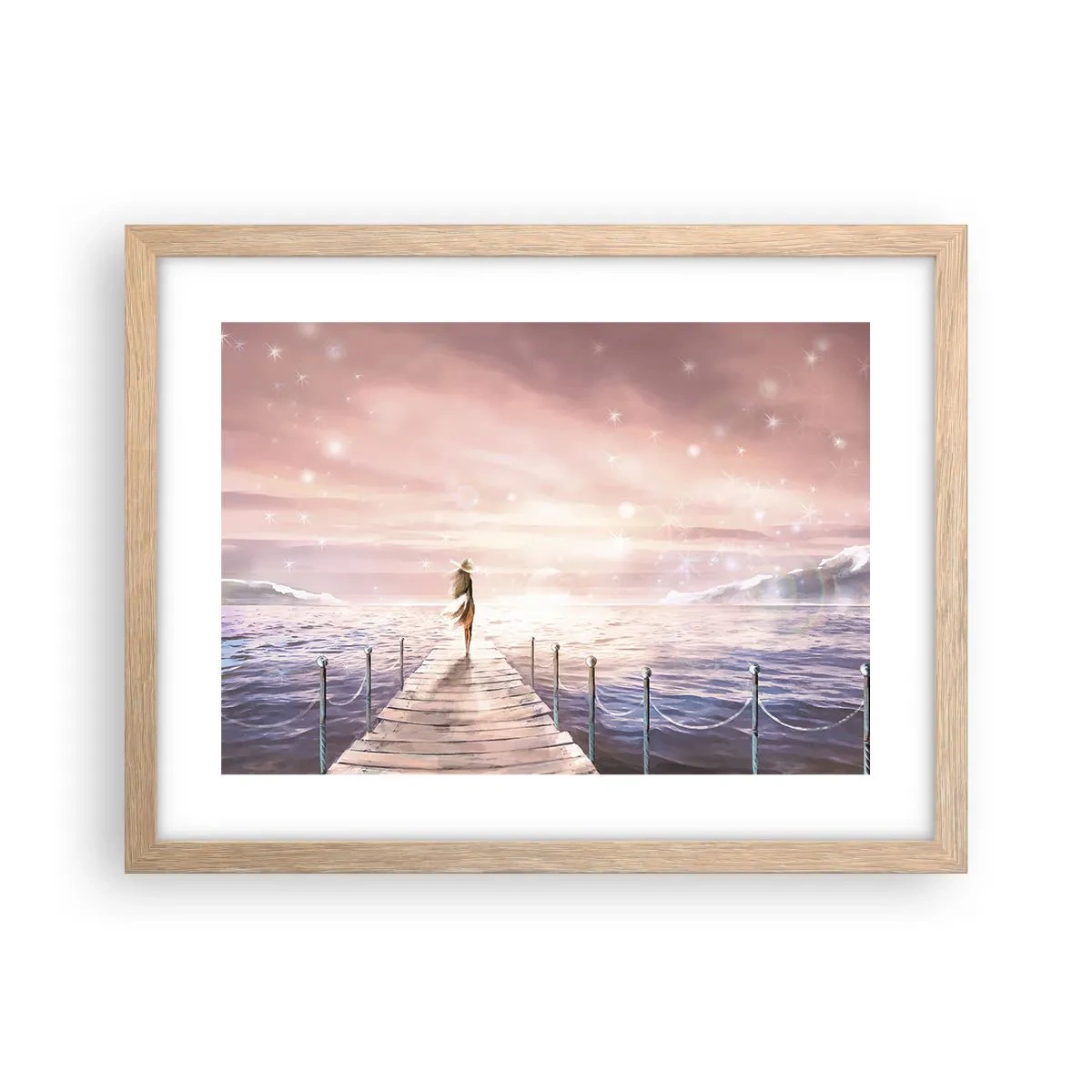 Póster en marco roble claro - A la luz de un sueño - 40x30 cm