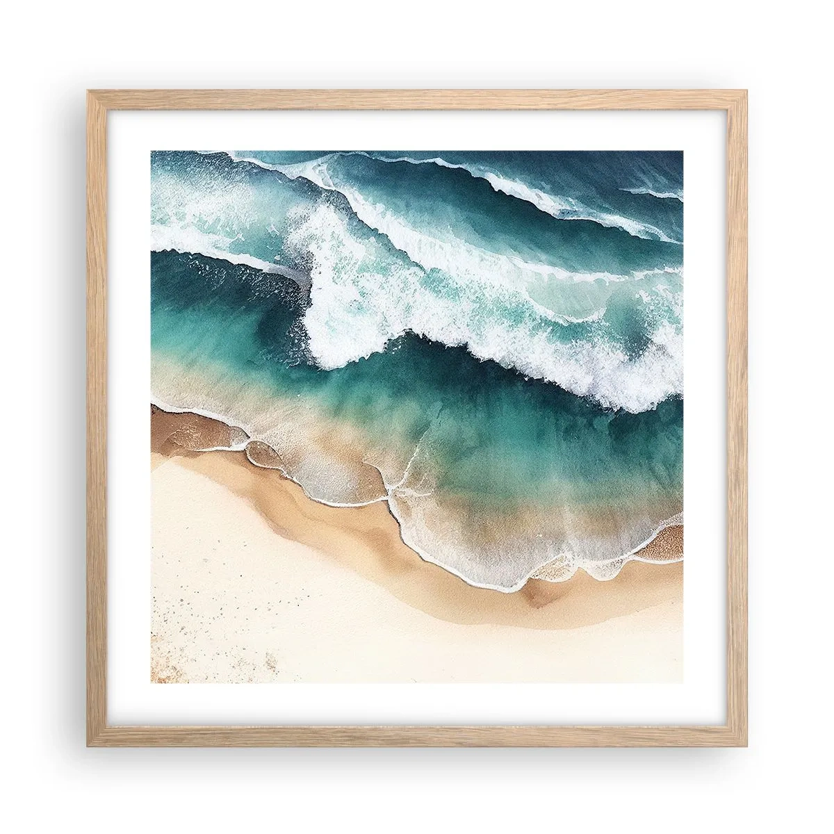 Póster en marco roble claro - Un encuentro eterno - 50x50 cm