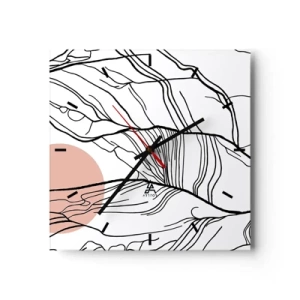 Reloj de pared - Reloj de vidrio - En una red de ramas - 40x40 cm