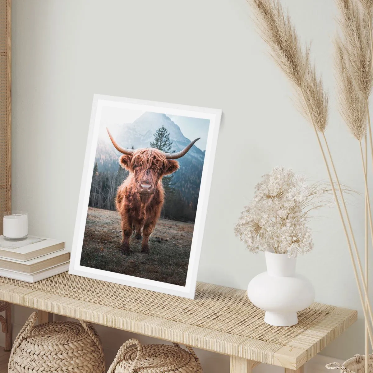 Póster en marco blanco - Saludos desde un prado de montaña - 50x70 cm