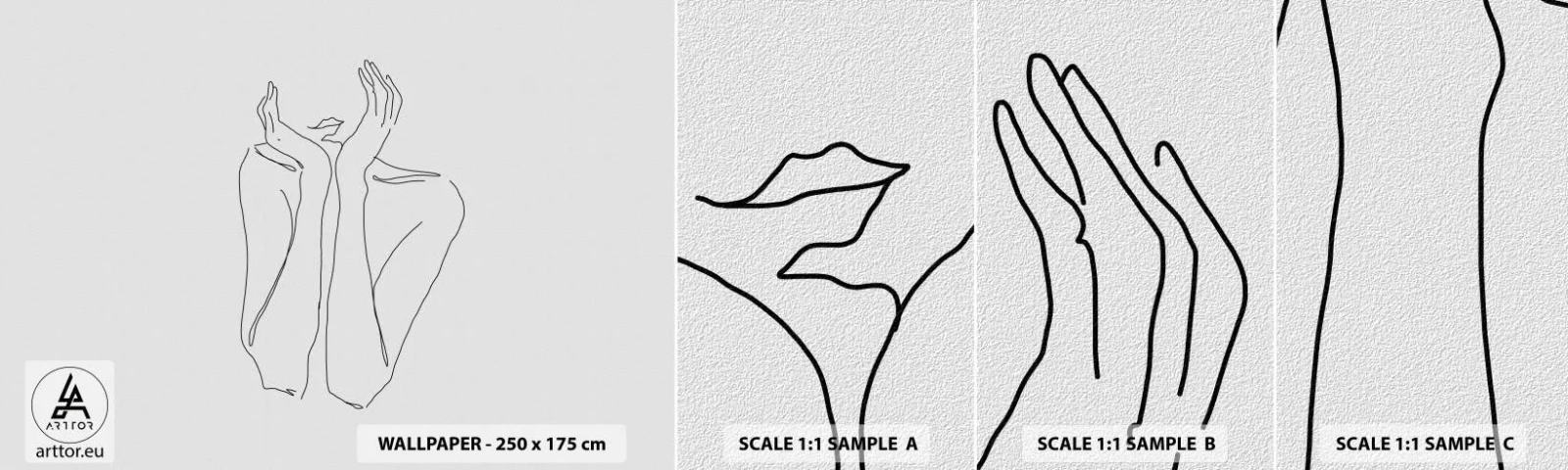 Muestra de fotomural autoadhesivo Deluxe Sticker - Con qué sueñan las mujeres - Mujer, Gráficos, Pedazo - 100x30 cm