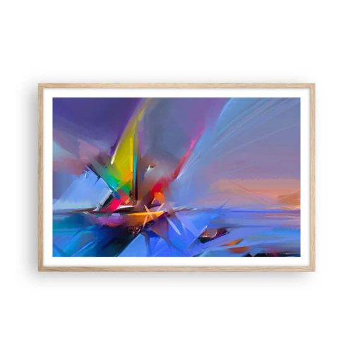 Póster en marco roble claro - Como un pájaro - 91x61 cm