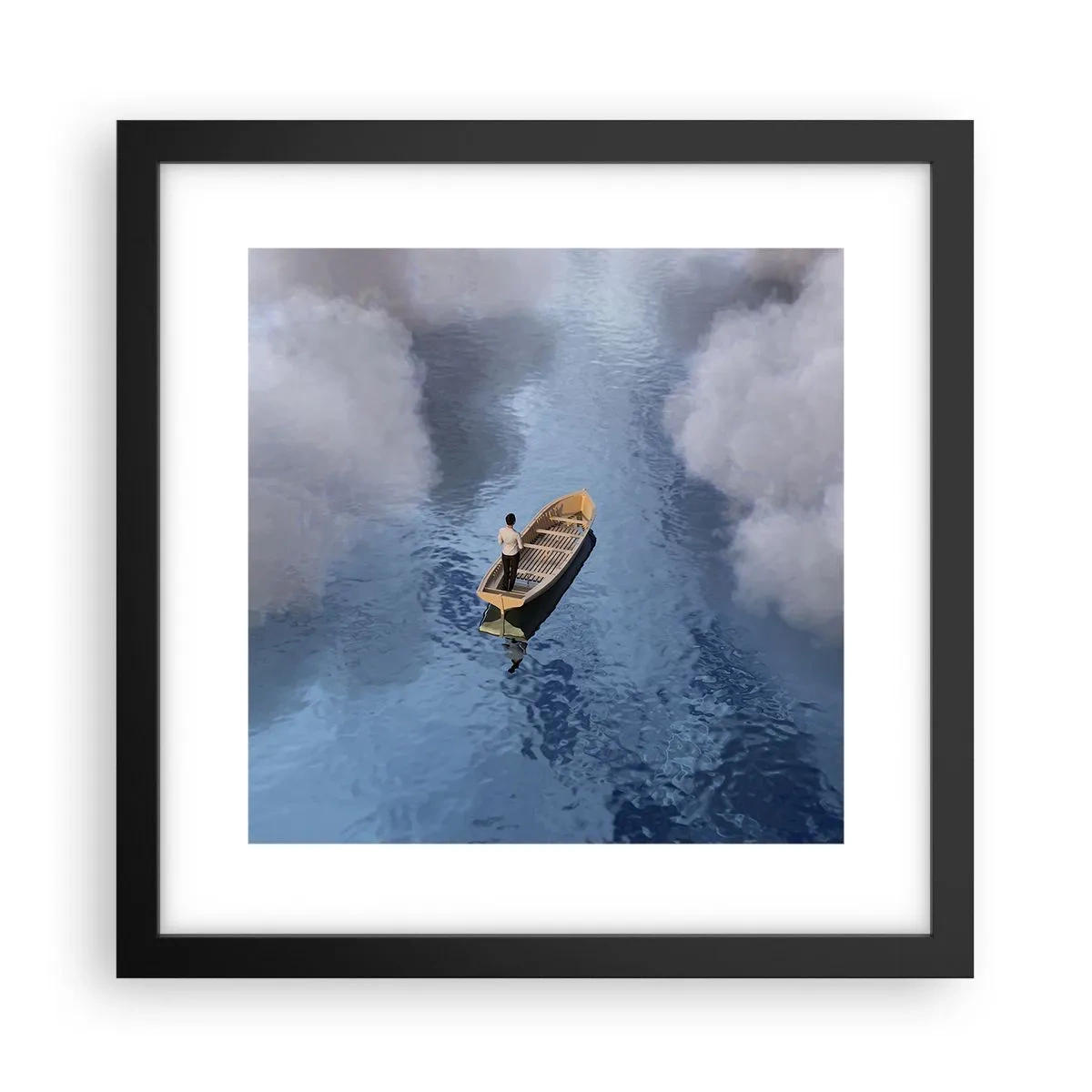 Póster en marco negro - La vida - el viaje - lo desconocido - 30x30 cm