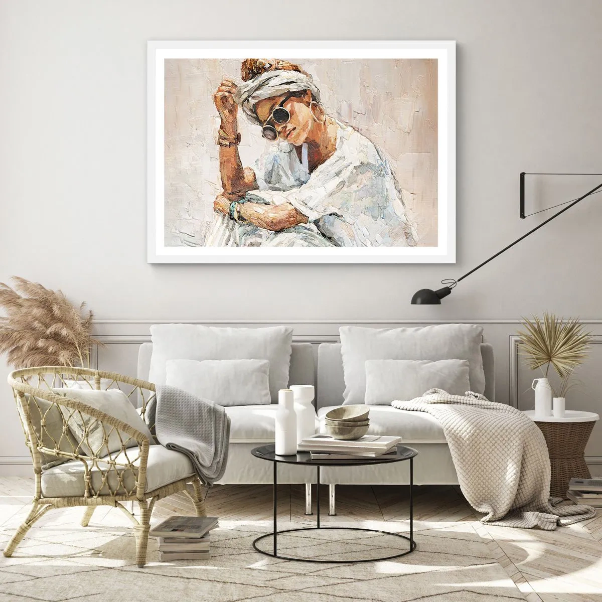 Póster en marco blanco - Retrato a pleno sol - 70x50 cm