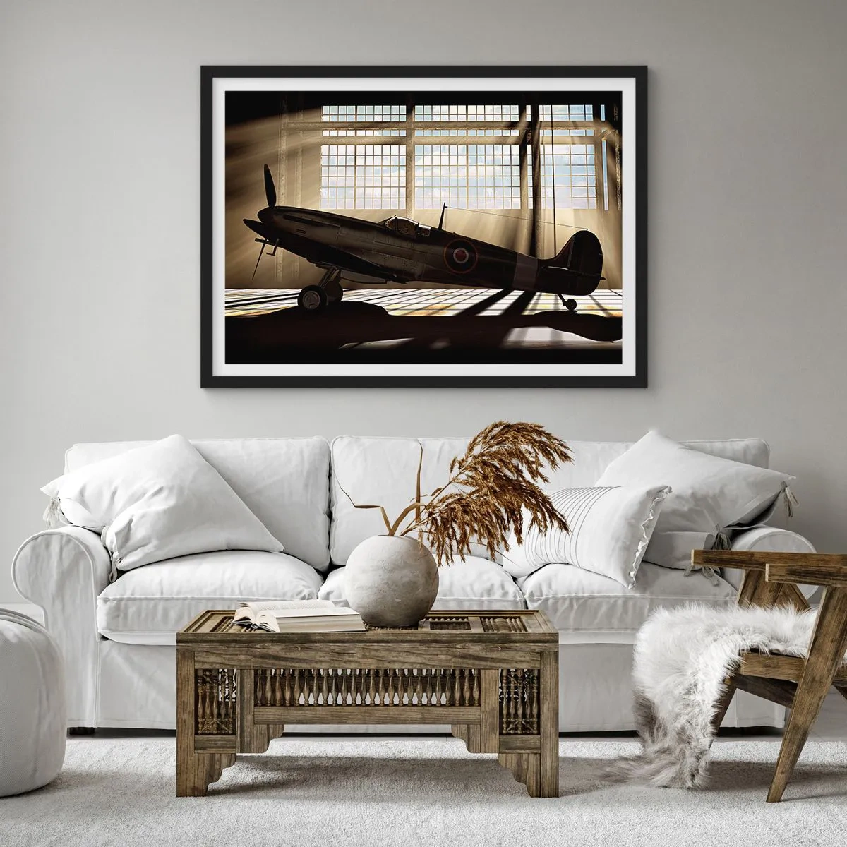 Póster en marco negro - El descanso del guerrero - 40x30 cm