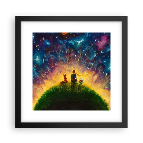 Póster en marco negro - Amor y amistad - lo único entero - 30x30 cm