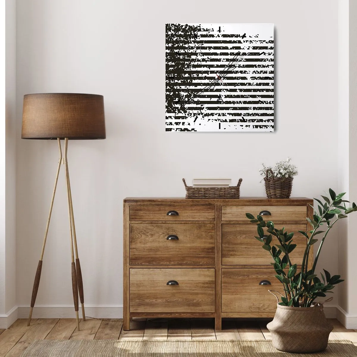 Reloj de pared - Reloj de vidrio - Ritmo y ruido - 40x40 cm