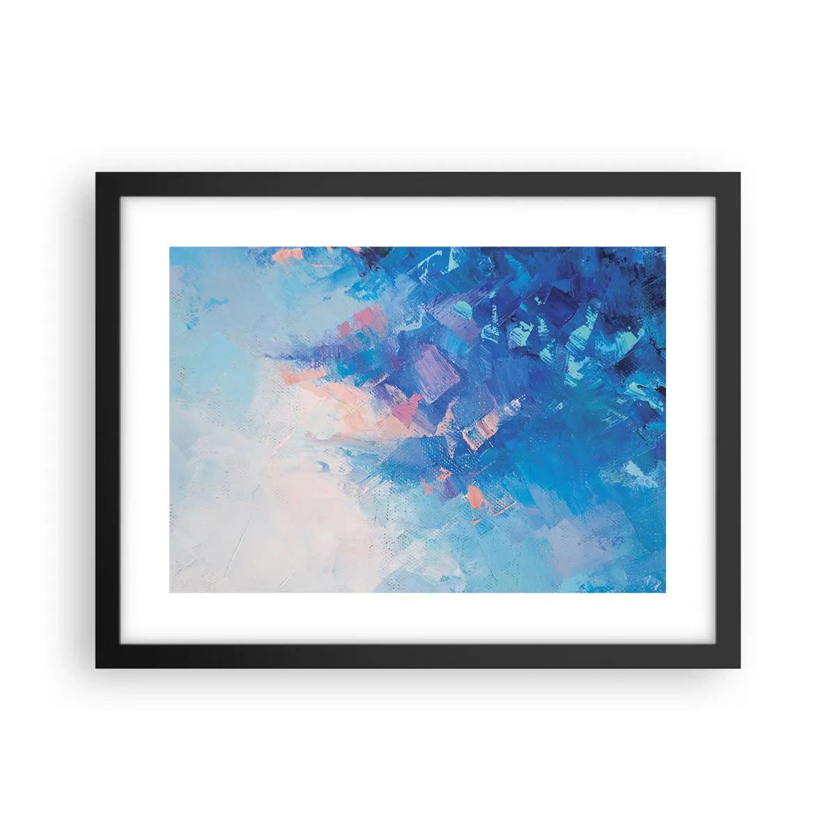 Póster en marco negro - Abstracción invernal - 40x30 cm