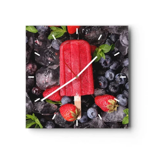 Reloj de pared - Reloj de vidrio - El sabor del verano caluroso - 40x40 cm