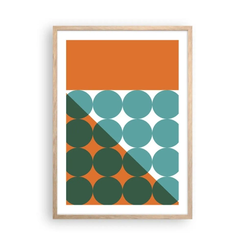 Póster en marco roble claro - Hacia arriba y en diagonal - 50x70 cm