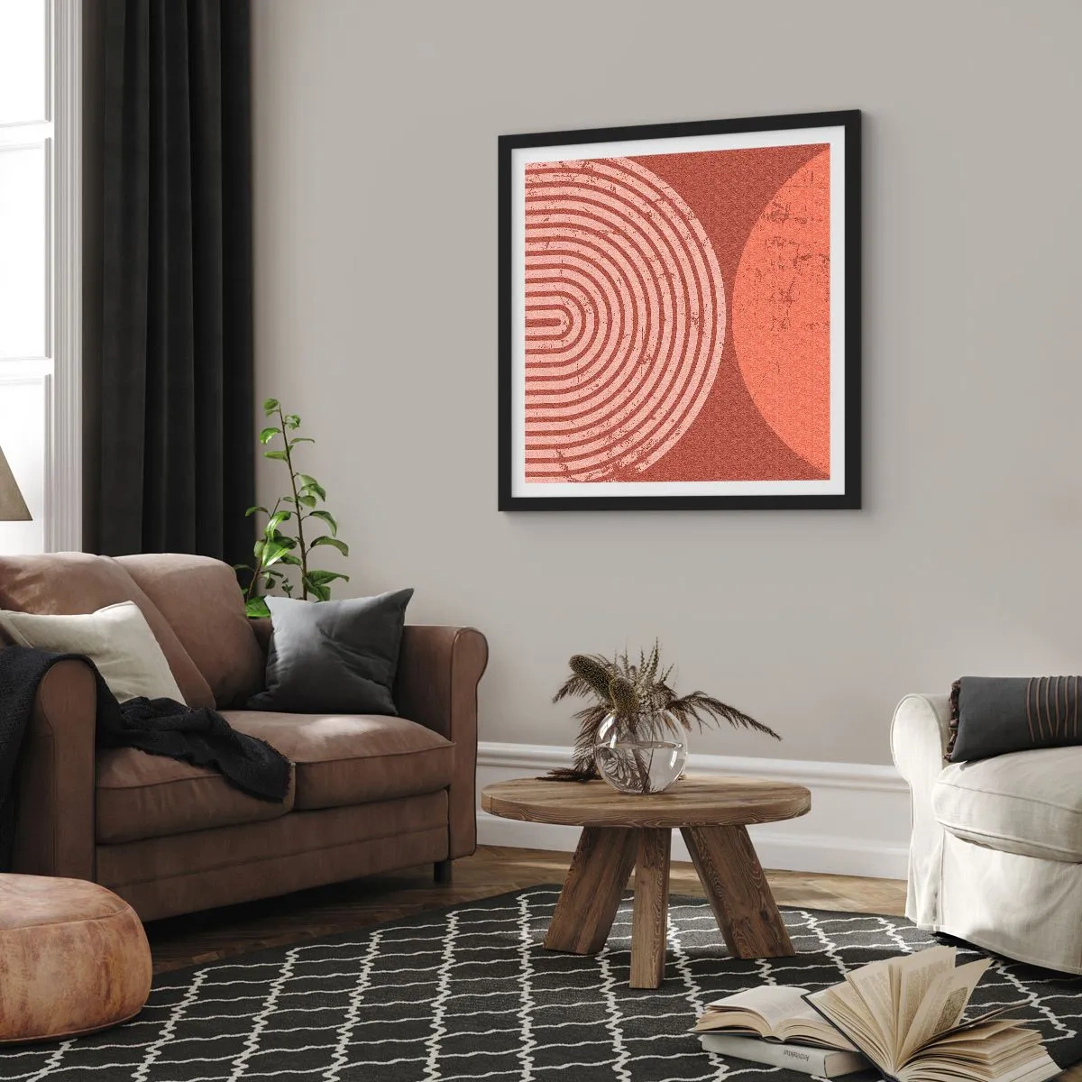 Póster en marco negro - Estrecha relación - 60x60 cm