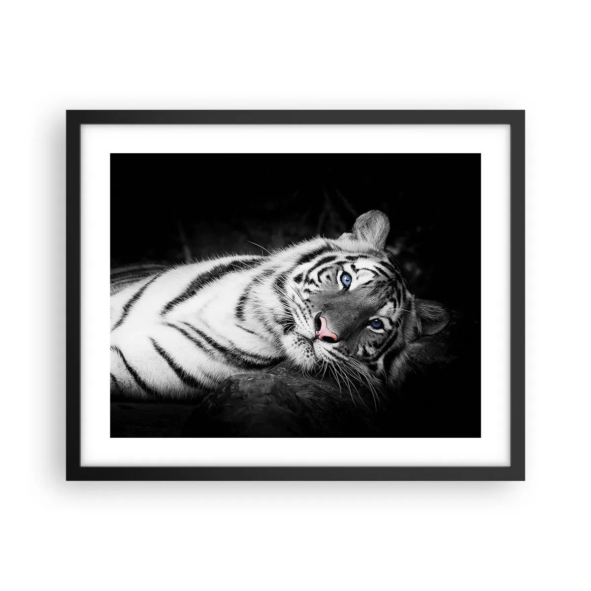 Póster en marco negro - Salvaje y tranquilo - 50x40 cm