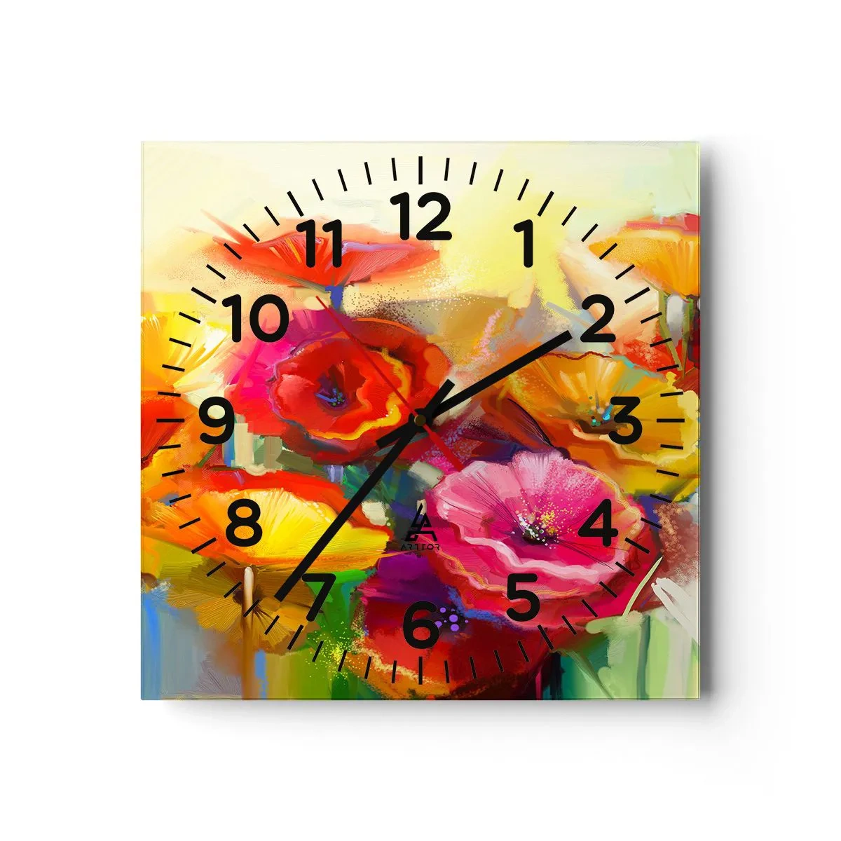 Reloj de pared - Reloj de vidrio - No solo rojo - 30x30 cm