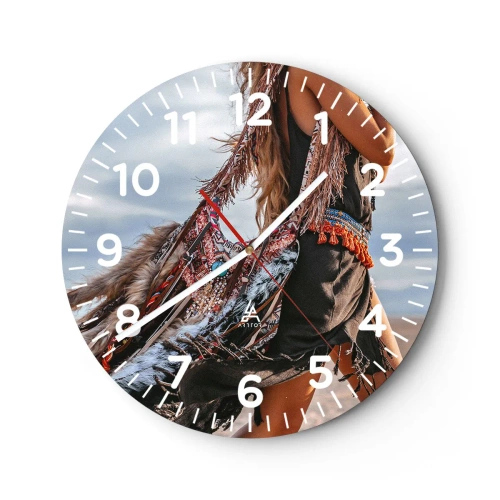 Reloj de pared - Reloj de vidrio - La chamana - 30x30 cm