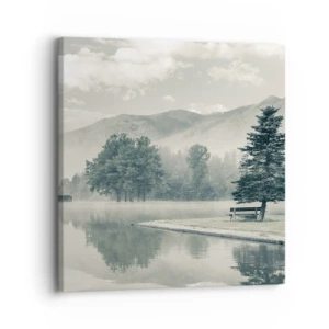 Cuadro sobre lienzo - Impresión de Imagen - El lago sigue durmiendo - 30x30 cm