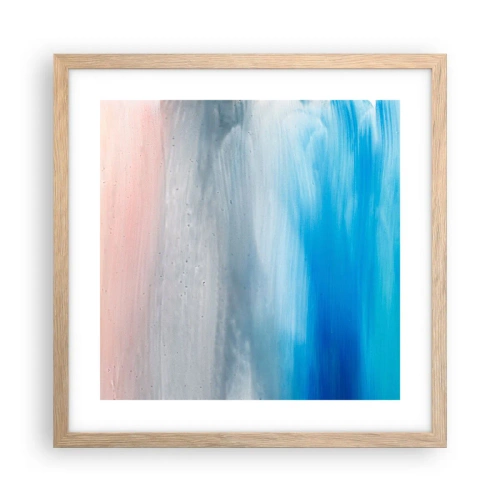 Póster en marco roble claro - Elementos: aire - 40x40 cm