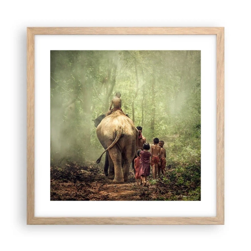 Póster en marco roble claro - El nuevo libro de la selva - 40x40 cm