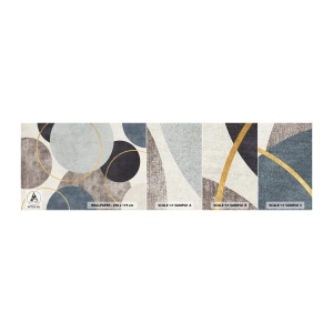 Muestra de fotomural autoadhesivo Deluxe Sticker - Círculo tras círculo - Distritos, minimalista, Pedazo - 100x30 cm