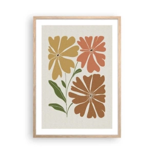 Póster en marco roble claro - Naturaleza y geometría - 50x70 cm