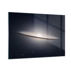 Cuadro sobre vidrio - Impresiones sobre Vidrio - Una galaxia espiral flotando en el espacio. - 100x70cm - Érase una vez en una galaxia muy, muy lejana.... - Decoración de pared moderna para salón y dormitorio ARTTOR