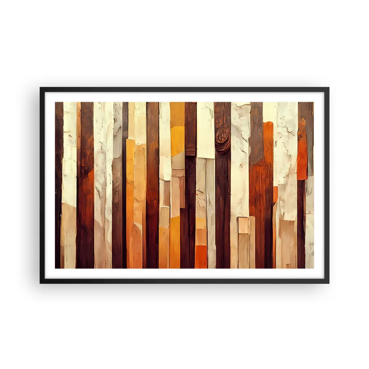 Póster en marco negro - Himno de los árboles del bosque - 91x61 cm