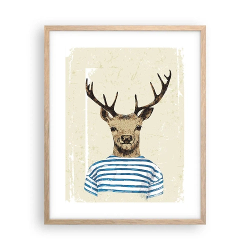 Póster en marco roble claro - Porque me gustan las camisas de rayas - 40x50 cm