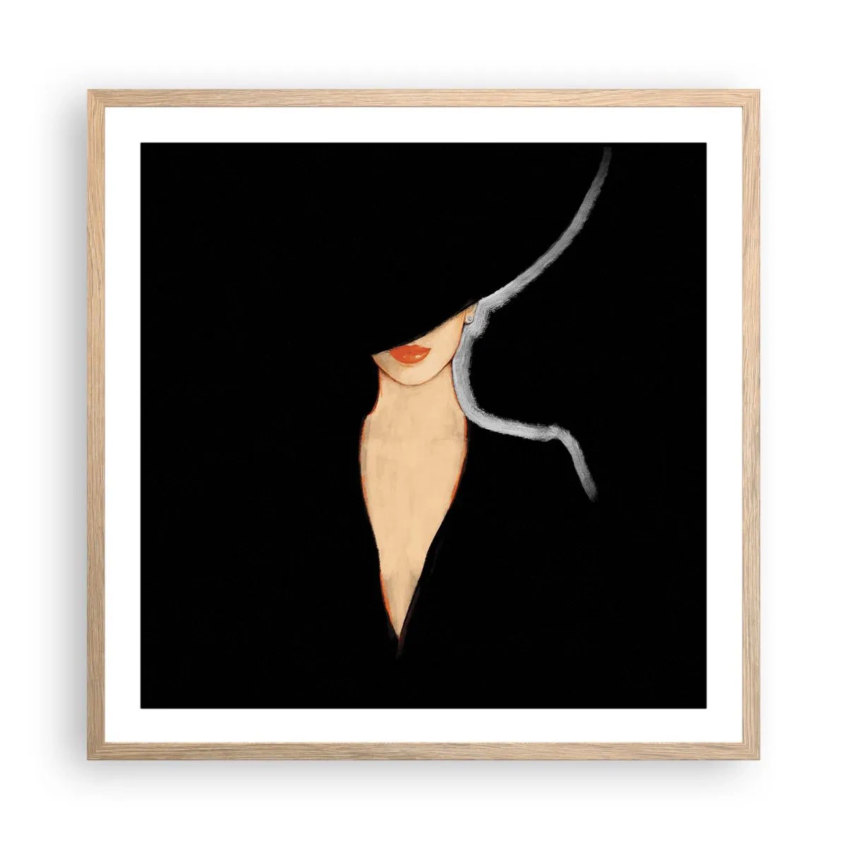 Póster en marco roble claro - Elegancia y estilo - 60x60 cm