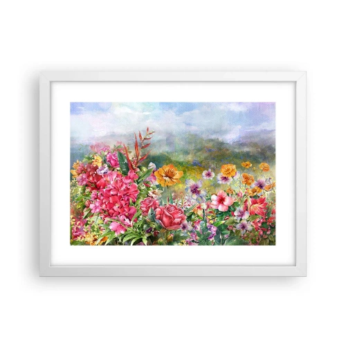 Póster en marco blanco - Un jardín enloquecido - 40x30 cm