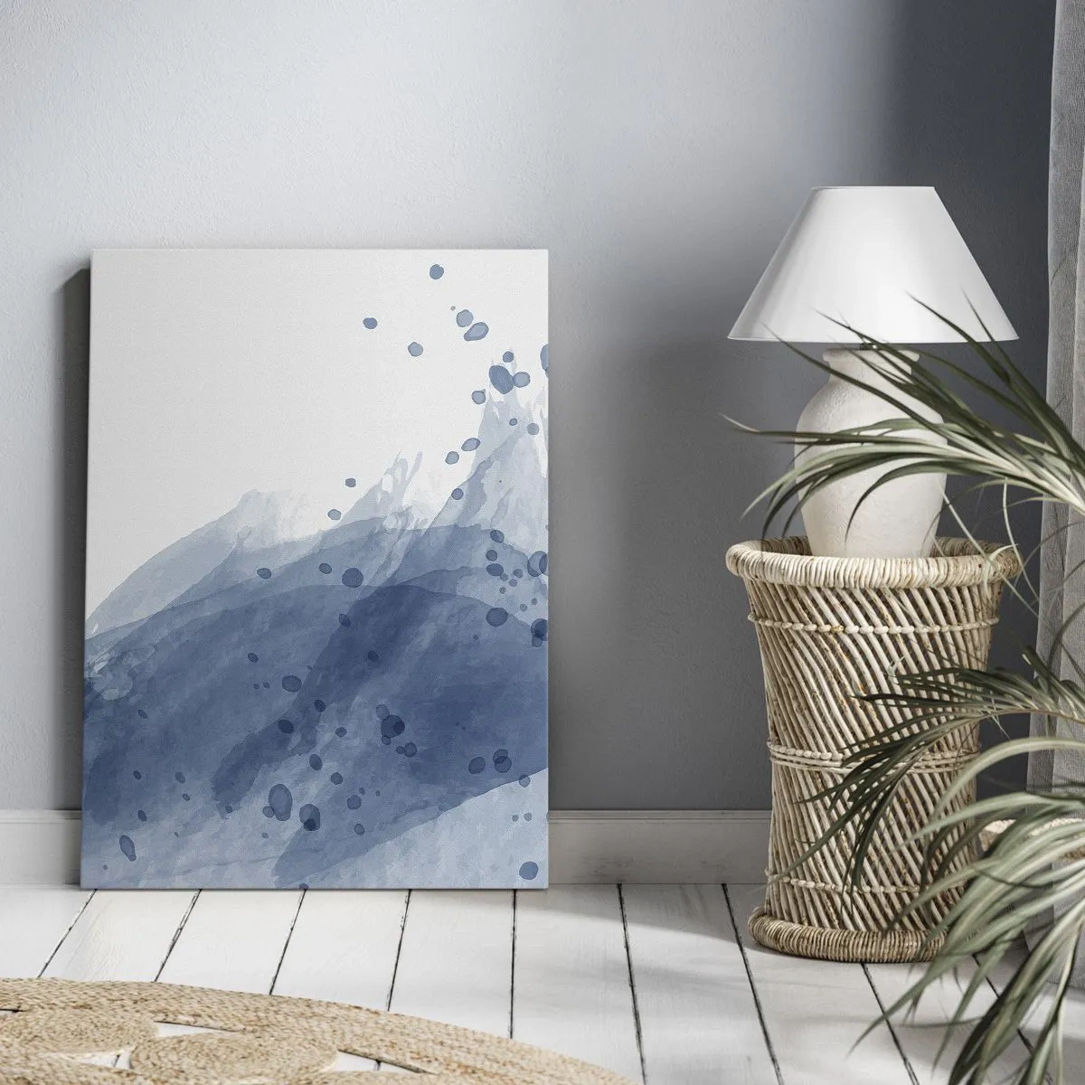 Cuadro sobre lienzo - Impresión de Imagen - Tul azul - 65x120 cm